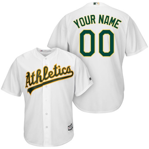 Youth Majestic Oakland Athletics Customized Authentic White Home Cool Base MLB Jersey