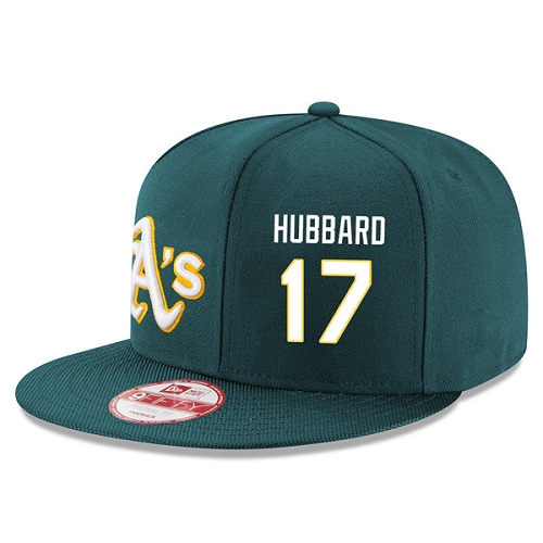MLB Men's Oakland Athletics #17 Glenn Hubbard Stitched New Era Snapback Adjustable Player Hat - Green/White