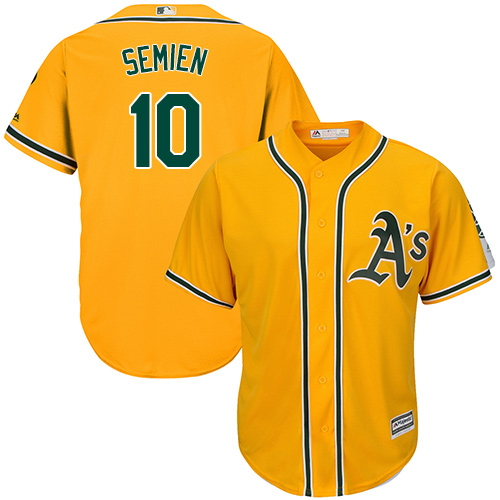 Youth Majestic Oakland Athletics #10 Marcus Semien Authentic Gold Alternate 2 Cool Base MLB Jersey