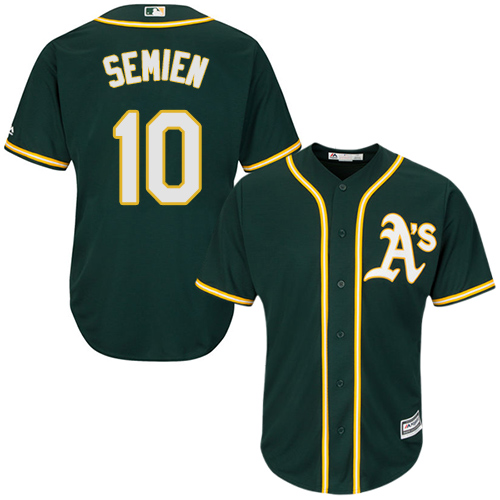 Youth Majestic Oakland Athletics #10 Marcus Semien Authentic Green Alternate 1 Cool Base MLB Jersey