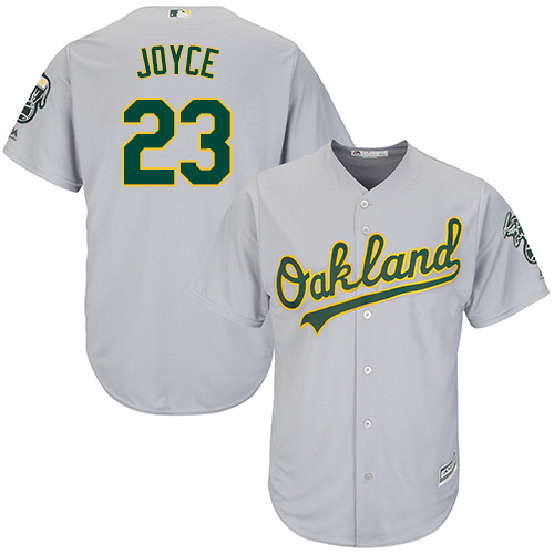 Men's Majestic Oakland Athletics #23 Matt Joyce Replica Grey Road Cool Base MLB Jersey