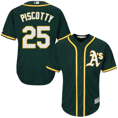 Youth Majestic Oakland Athletics #25 Stephen Piscotty Authentic Green Alternate 1 Cool Base MLB Jersey
