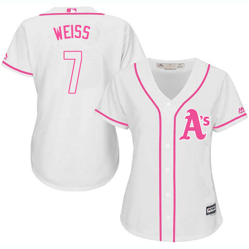 Women's Majestic Oakland Athletics #7 Walt Weiss Replica White Fashion Cool Base MLB Jersey