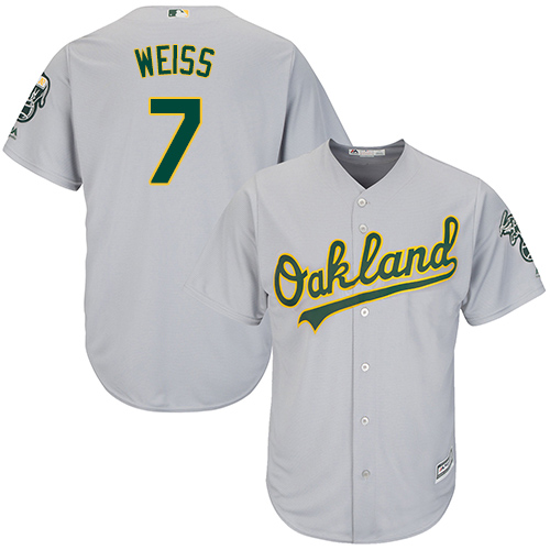 Youth Majestic Oakland Athletics #7 Walt Weiss Authentic Grey Road Cool Base MLB Jersey
