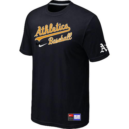 MLB Men's Oakland Athletics Nike Practice T-Shirt - Black
