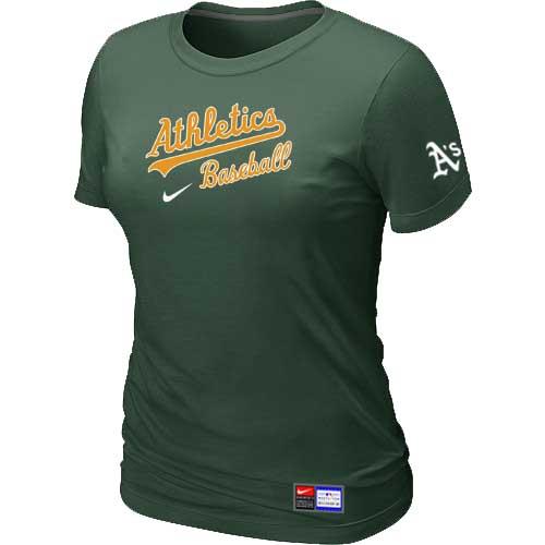 MLB Women's Oakland Athletics Nike Practice T-Shirt - Dark Green