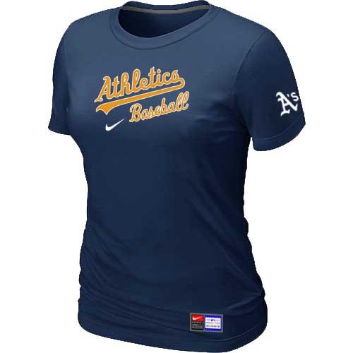 MLB Women's Oakland Athletics Nike Practice T-Shirt - Navy